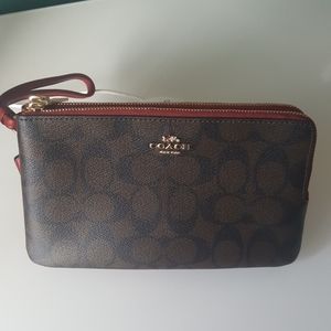 COACH Double Corner Zip Wristlet.